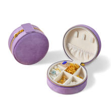 Round Earrings Rings Necklaces Zipper Storage Case