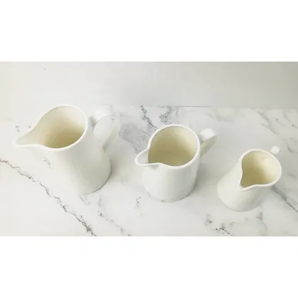 Bone China Sugar Pot with Handle - Wholesale Porcelain Creamer Jug