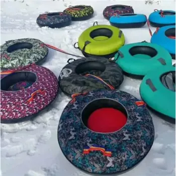 Large Inflatable Hard Bottom Christmas Snow Tubing Tube for Kids and Adults