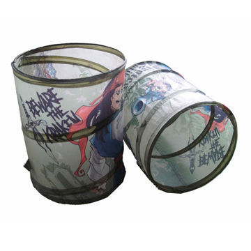 Full-color printed pop-up bin