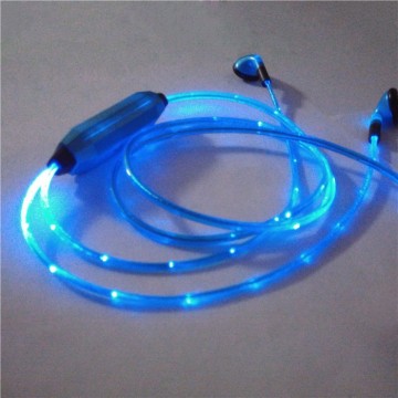 2016 Colorful EL Wired Illuminated Glowing Earphone for samsung