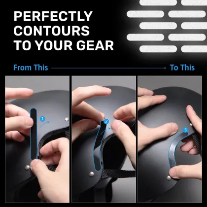 Custom Reflective Black Stickers & Motorcycle Reflective Tape - Warning Stickers for Helmet