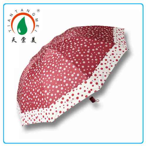 Three Folding Fancy Ladies Umbrellas with Dots Print Made in China