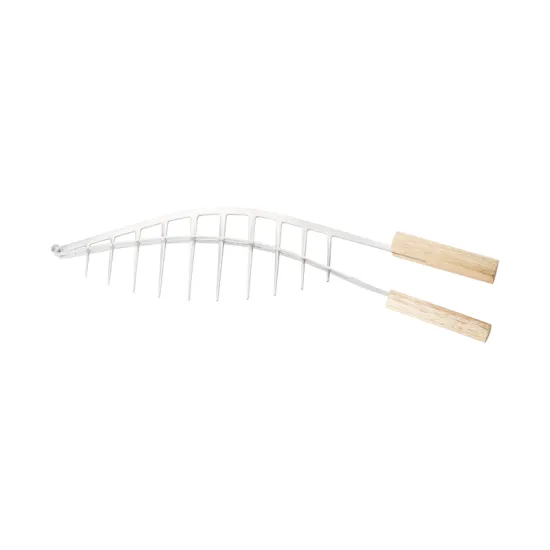 Multifunctional BBQ Accessories: Stainless Steel Skewers with Wooden Handles for Grilling