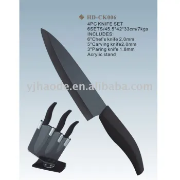 4pcs Ceramic knife set with acrylic block