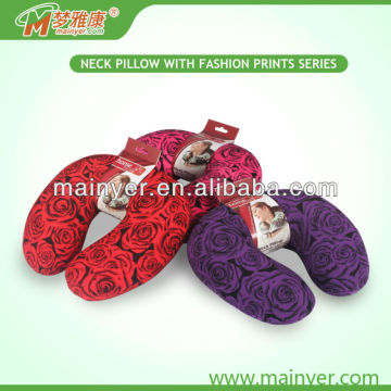 Rose printing spandex neck pillow,travel pillow