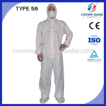 Free Sample Disposable Nonwoven white type5/6 coverall