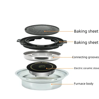 Black flint stone table top barbecue table