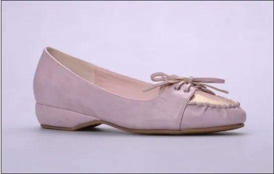 Custom Girls Mock Upper Girls Ballet Flats Shoes , Pink Manmade Sole