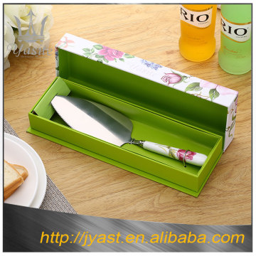 Worldwide super stainless steel cake slice with ceramic handle for hotel