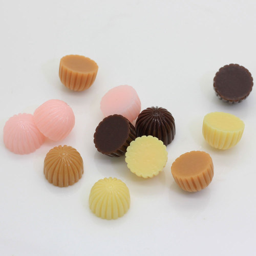 Popular Mini Colorful Striped Cookies Resin Beads Cabochon 100pcs Chocolate Handmade Craft Decor Keychain Diy Art Decoration