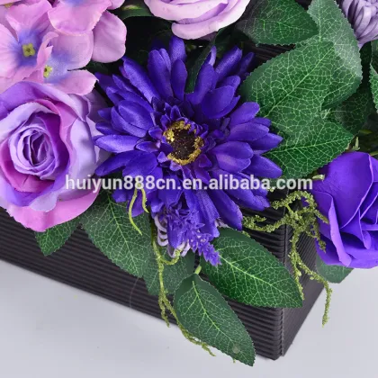 Beauty Rose Flower Silk Wedding Flower Basket For Centerpieces Decoration