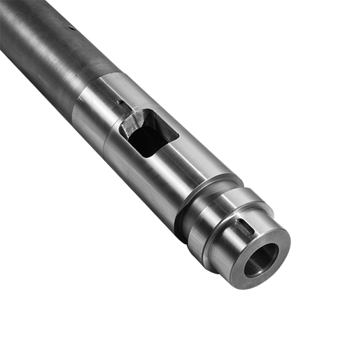 Injection molding machine screw at bariles