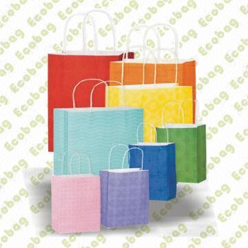 Colorful Carrier Paper Bags, Customized Designs Materials, Sizes and Printings are Accepted