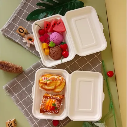 Custom Green Fast Food Trays: Disposable Eco Pulp Tableware 9 Inch
