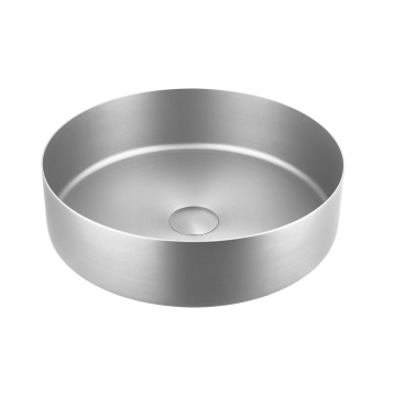 Stylish Brushed Nickel Luxury Modern Stainless Steel Bathroom Console Sink with Pop-Up Drainer