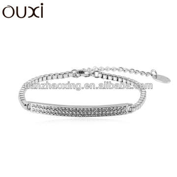 OUXI 2013 summer fashionalbe silver friendship bracelets made with crystals with Austrian Crystal 30249