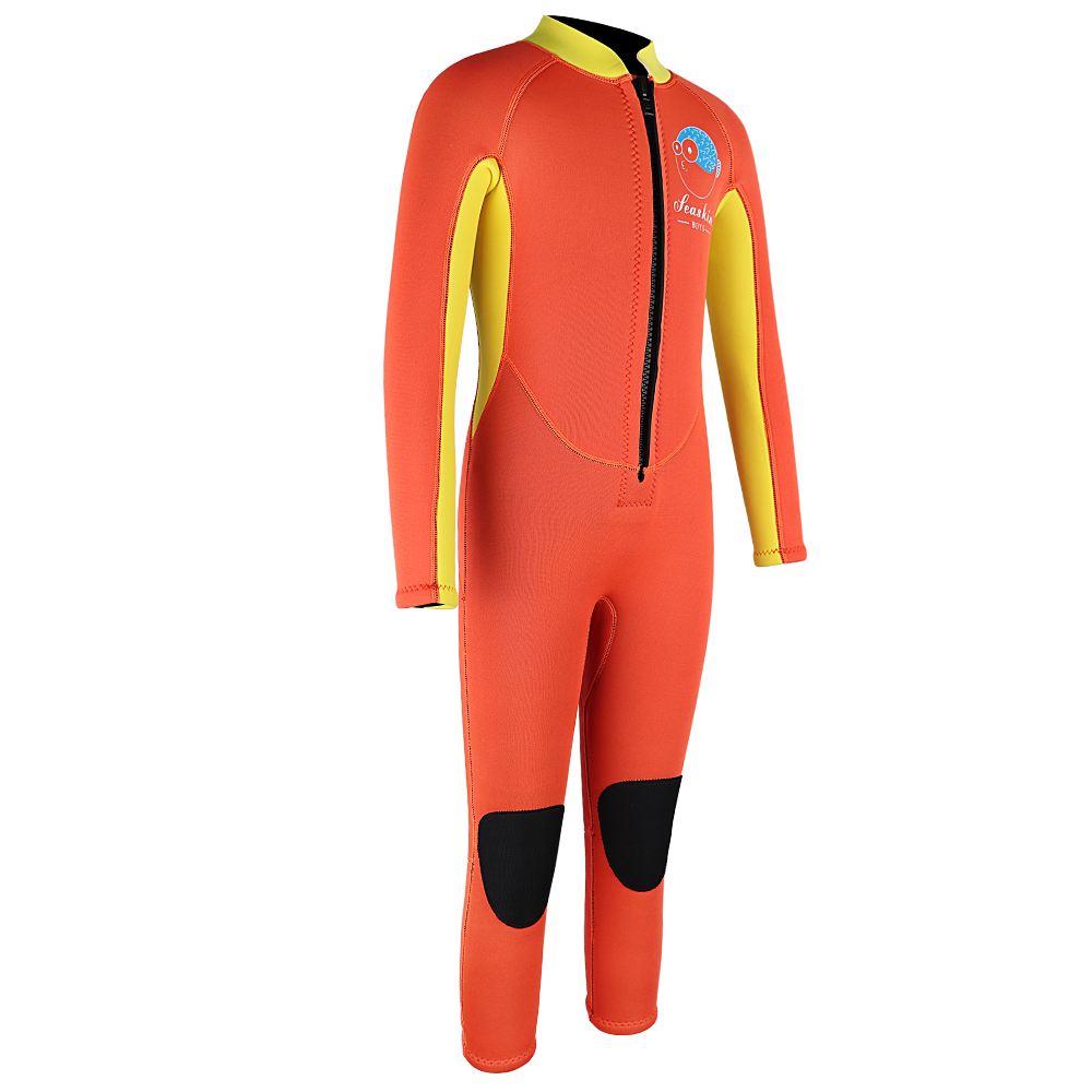 Traje de buceo de neopreno con caliza frontal de los niños de la piel del mar