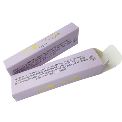 Caja de brillo labial de papel plegable morado