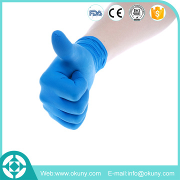 Blue disposable nitrile tattoo gloves