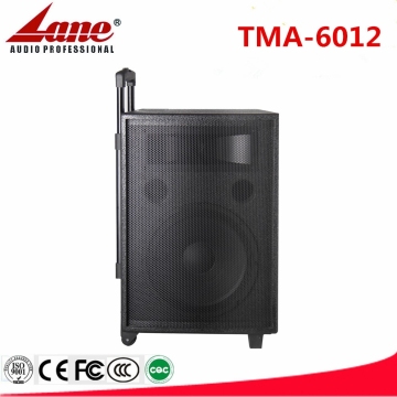 Lane Portable active PA system with 12" woofer,12V/14AH rechargeable battery and VHF wireless microphone TMA-6012