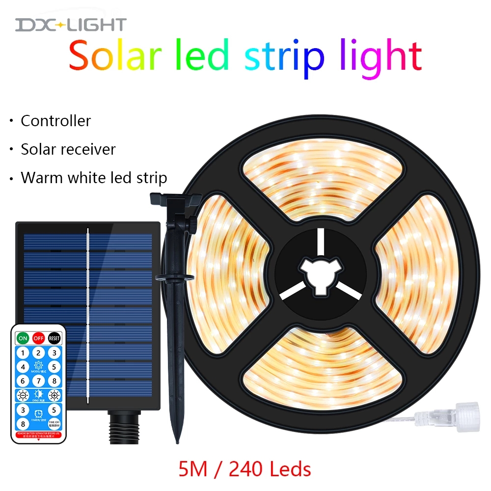 Striscia leggera a led solare all'aperto