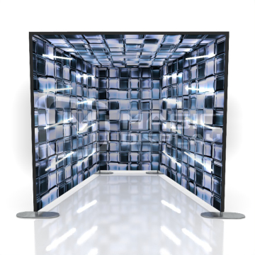 Customizable Semi-Circle LED Light 360 Photo Booth Backdrop with Portable Black Curved Design