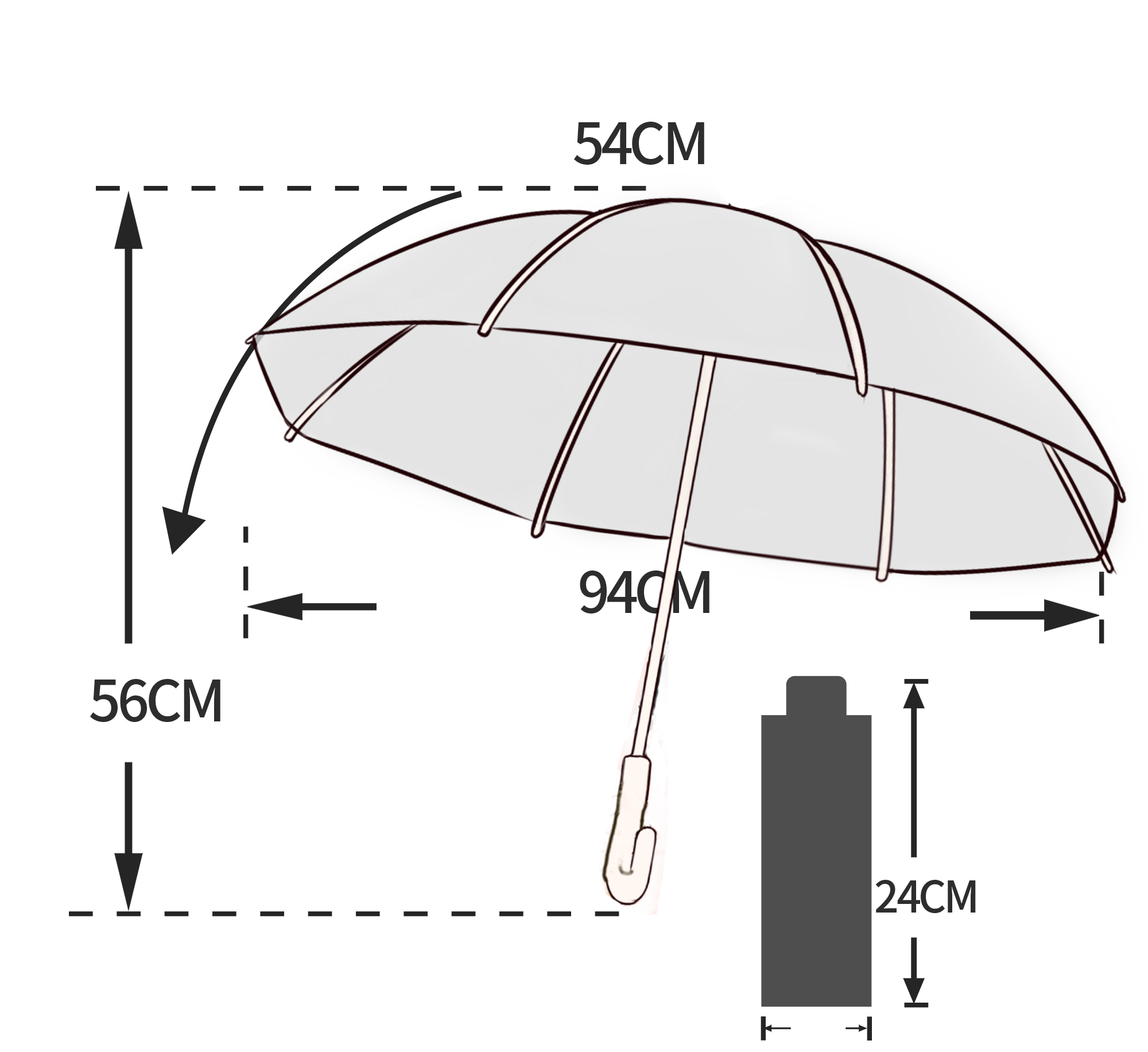 Paraguas resistente para mujer no transparente