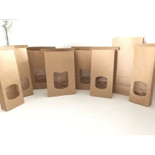 Papieren zakken met vlakke bodem voor verpakking van levensmiddelen