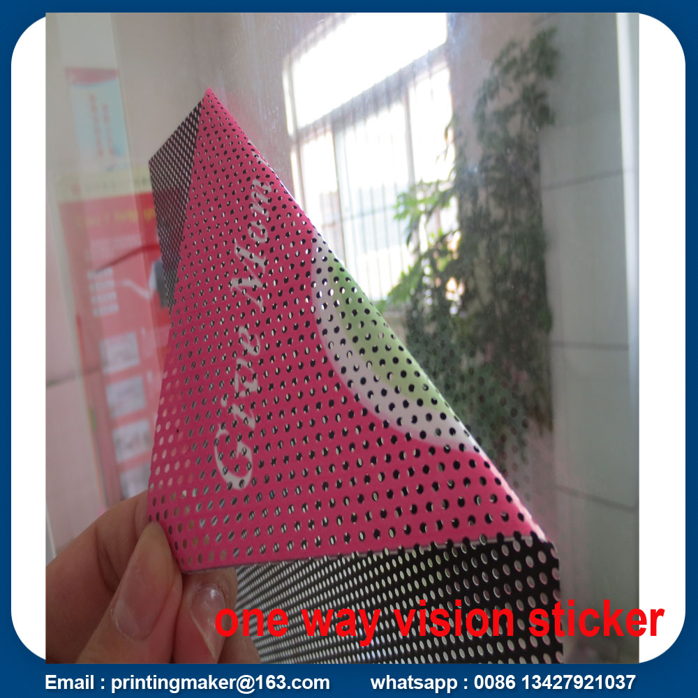 adhesive on the printed side one way vision sticker 