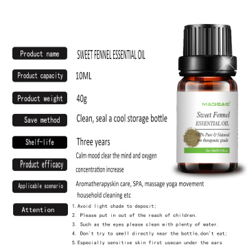 Aceite esencial de hinojo dulce soluble en agua para masaje corporal