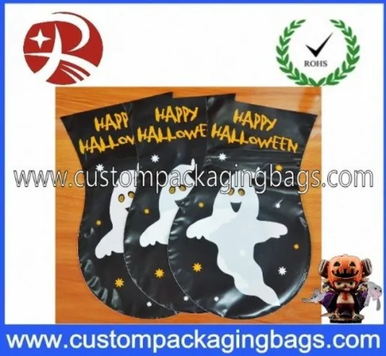 Black Eco Friendly Printed Polythene Bags With Ties For Packing