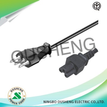 Convert Italy IMQ 3Pin Plug to IEC 60320 C5 Power Cord for Laptop