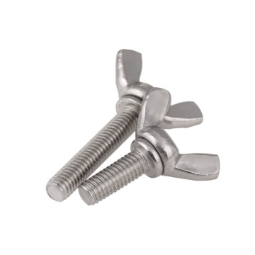 Metric stainless steel wing screws with round nose