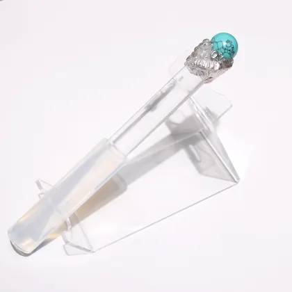 Self Design-Q're Turquoise And Rock Crystal Pure Crystal Singing Bowl Wand
