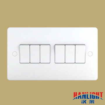 BS 10A 6gang single pole/double pole wall switch