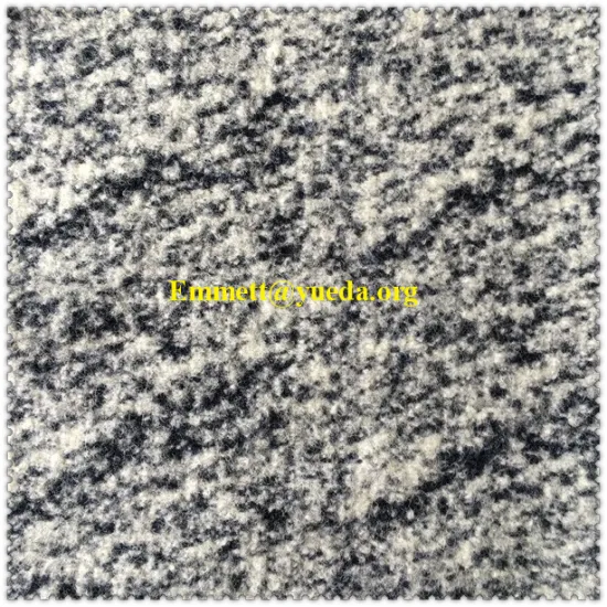 Ivory black color combo jacquard boiled wool knit fabric for overcoat