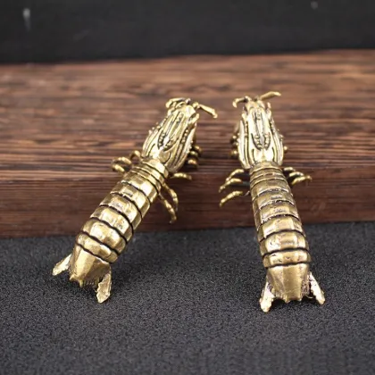 Retro Mantis Shrimp Figure - Pure Brass Solid Decoration