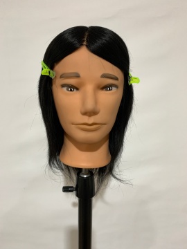 Male Hairdresser Training Head With Human Hair