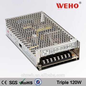 Safety approved Q-60B 60W Quad output switching power supply ac-dc 5v -5v to 12v -12v