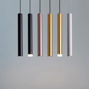 Nordic Long Tube Modern Simple Pendant Light for Restaurant Bar Office Hotel Front Desk