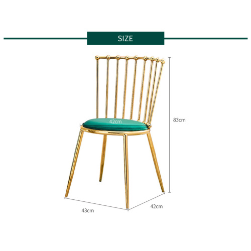 Nordic Style Gold Iron Metal Velvet Dining Chair