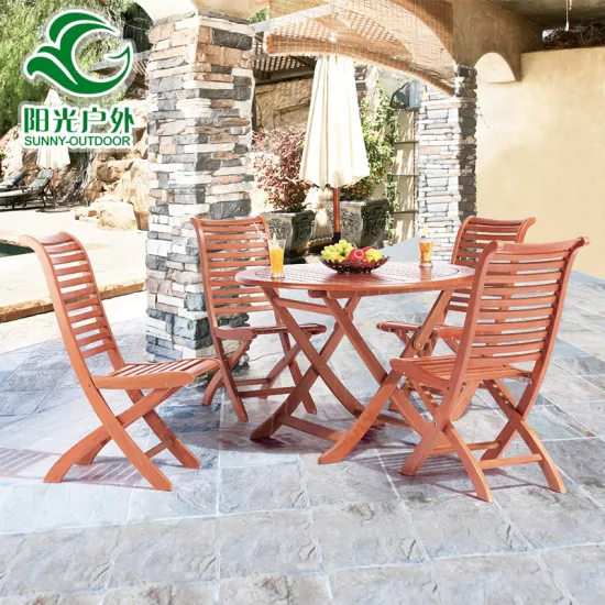 New product wooden patio furniture outdoor with folding chairs