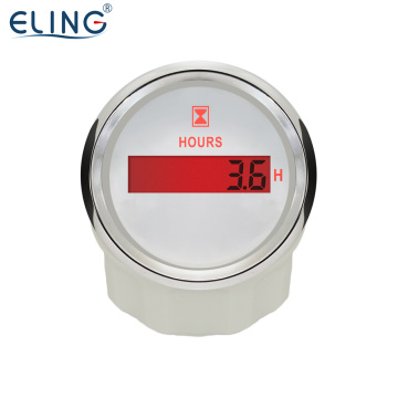 ELING 52mm Digital Hour Meter Gauge - 12V/24V with Red Backlight for Car, Karting, Tractors, Vessel