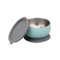 Baby Feeding Bowl with Silicone Base and Lid