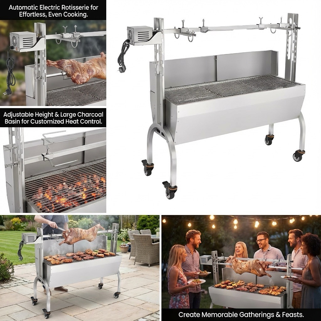 Electric rotating grill