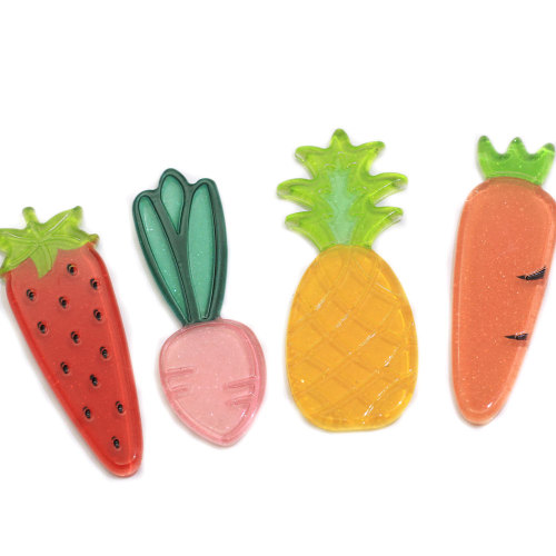 Vegetable Carrot Pineapple Strawberry Resin Beads Charms For Handmade Craft Decor Mini Cabochon Ornaments Beads