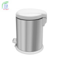 Indoor Plastic Lid Stainless Steel Pedal Trash Bin