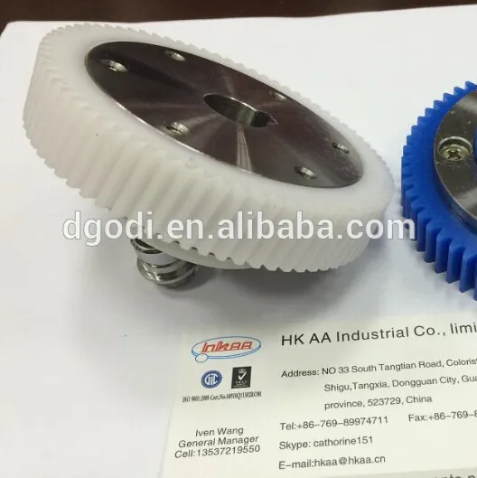 oem teflon gear assembled together with metal gear