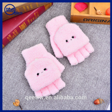 Yhao Women Autumn and Winter Microfiber Soft Girls Mitten Gloves With Flip Top